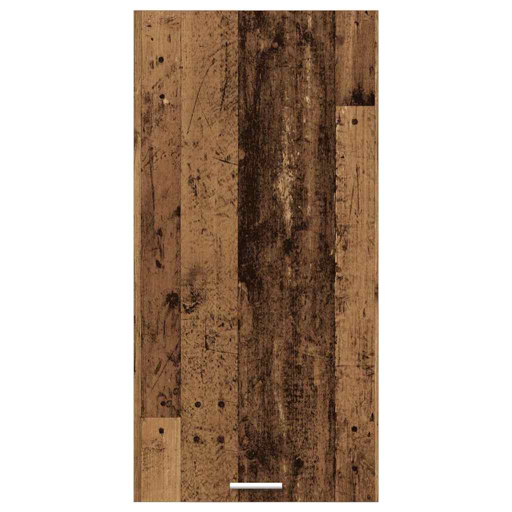Hängeschrank mit Tür Riga Altes Holz und Weiß 50 x 31 x 100 cm