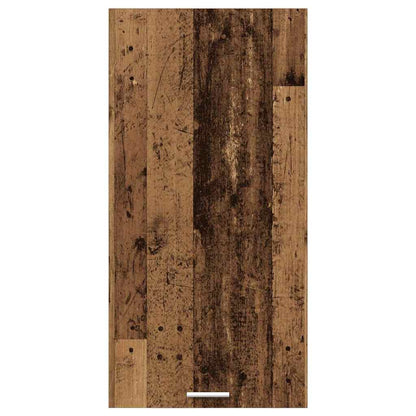 Hängeschrank mit Tür Riga Altes Holz und Weiß 50 x 31 x 100 cm