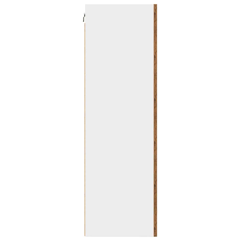 Hängeschrank mit Tür Riga Altes Holz und Weiß 50 x 31 x 100 cm