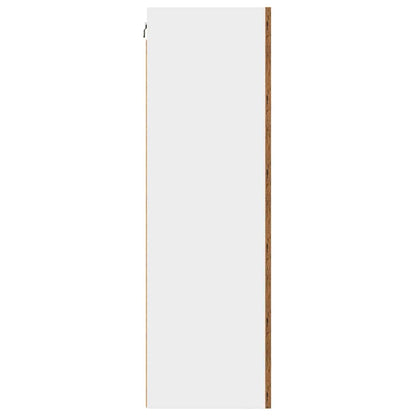 Hängeschrank mit Tür Riga Altes Holz und Weiß 50 x 31 x 100 cm