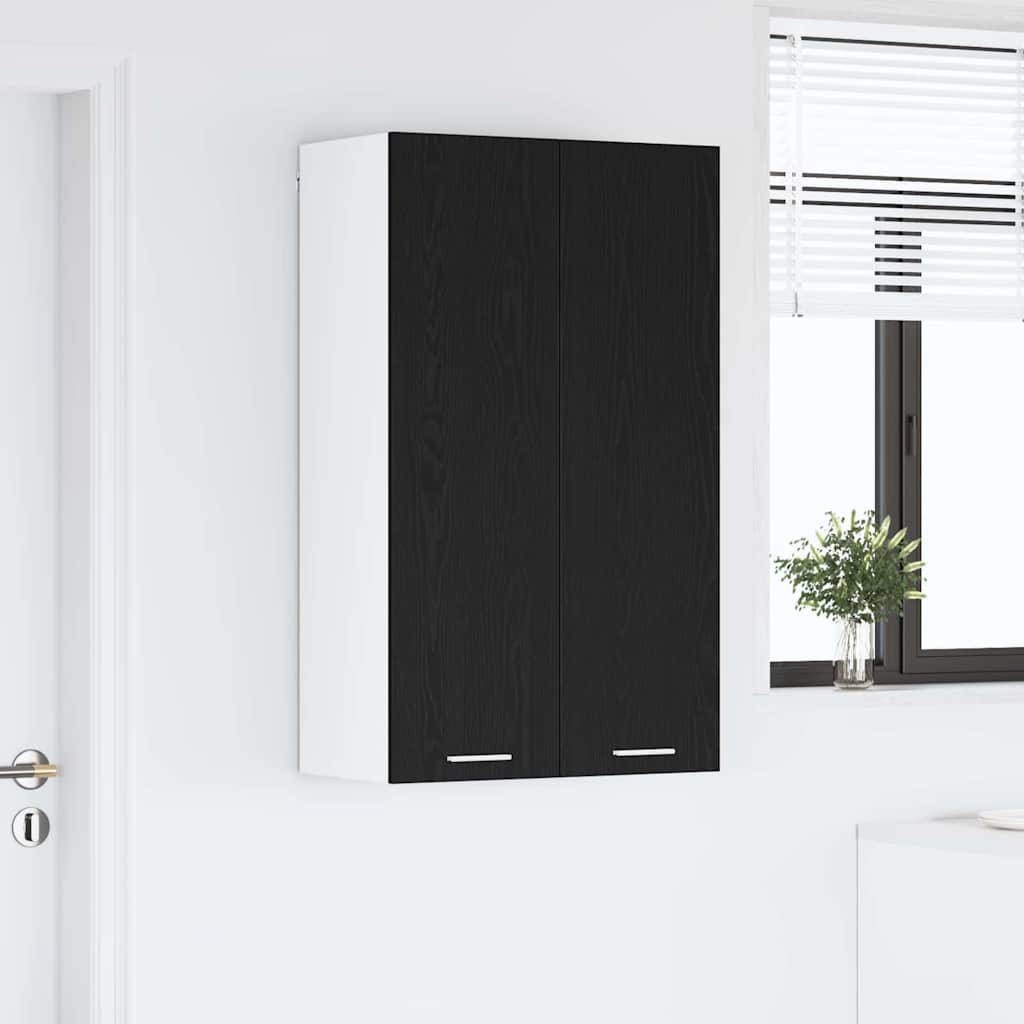 Hängeschrank mit Tür Riga Schwarz Eichen-Optik 60 x 31 x 100 cm