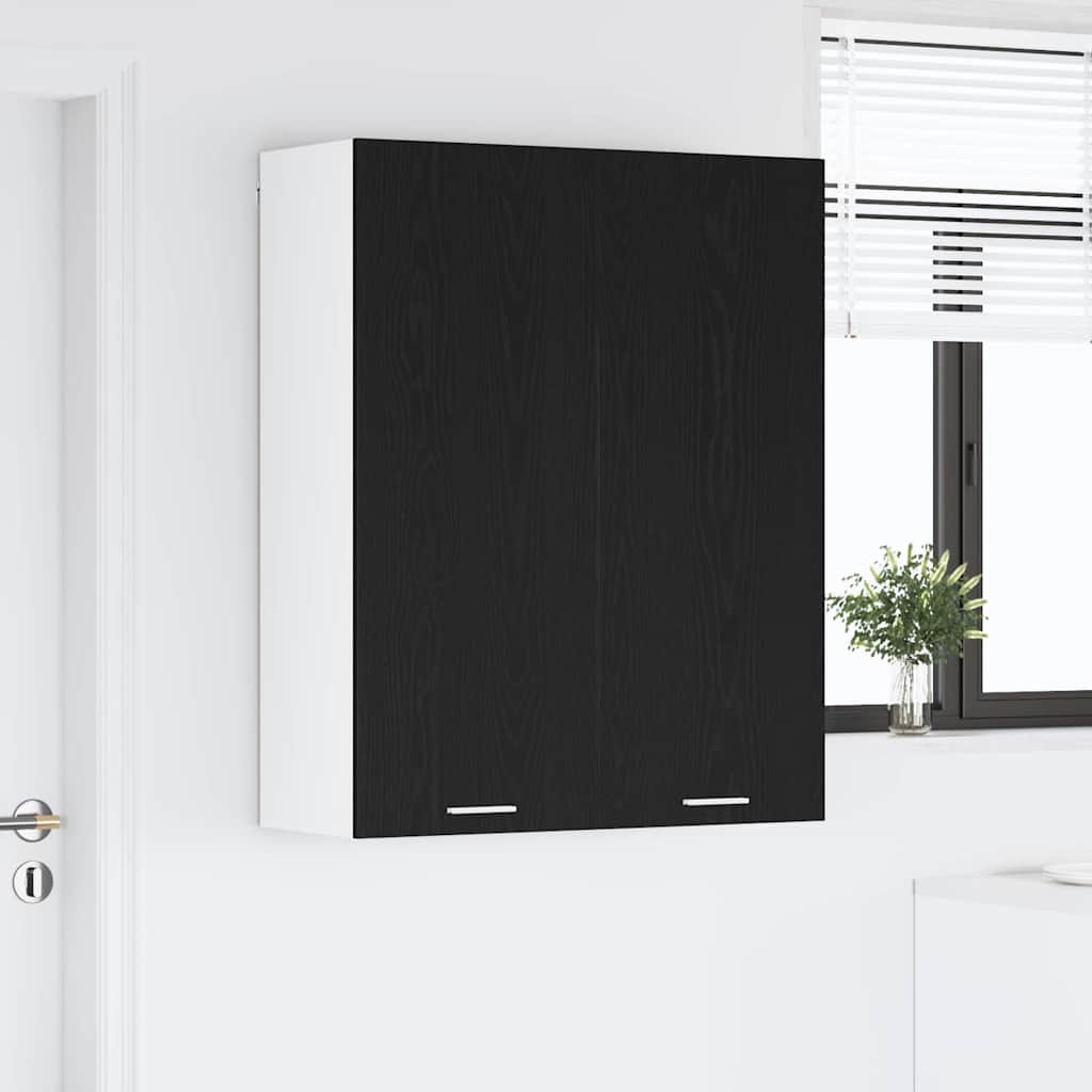 Hängeschrank mit Tür Riga Schwarz Eichen-Optik 80 x 31 x 100 cm