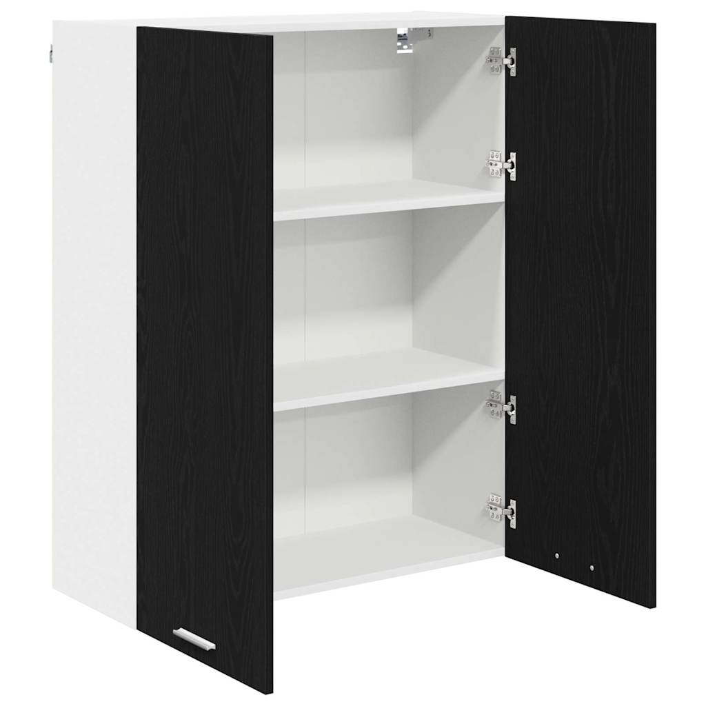 Hängeschrank mit Tür Riga Schwarz Eichen-Optik 80 x 31 x 100 cm