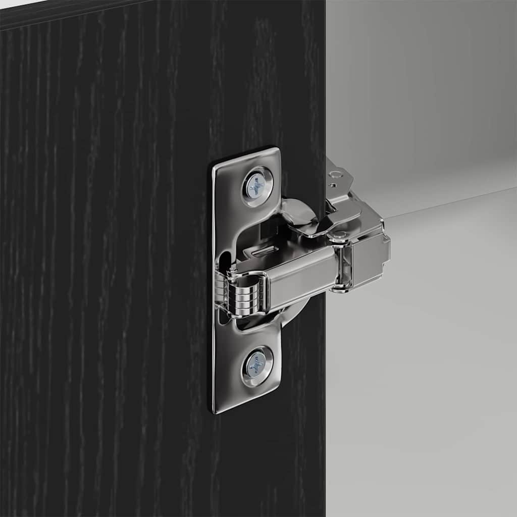 Hängeschrank Riga Schwarze Eiche und Weiß 57 x 57 x 100 cm