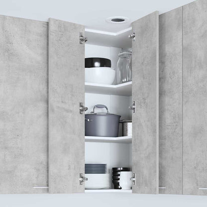 Hängeschrank mit Tür Riga Betongrau und Weiß 57 x 57 x 100 cm