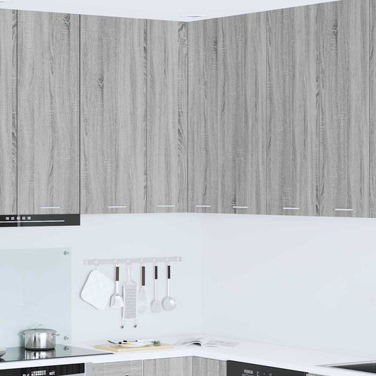 Hängeschrank mit Tür Riga Grau Sonoma und Weiß 57 x 57 x 100 cm