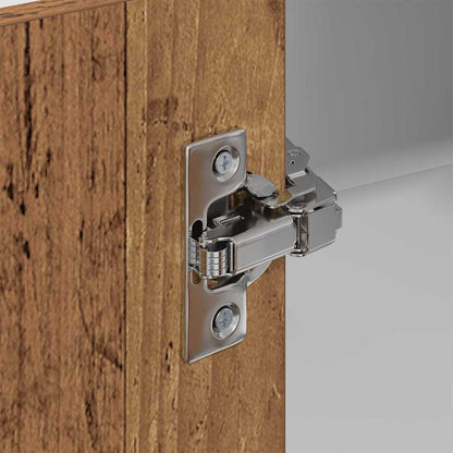 Hängeschrank mit Tür Riga Altes Holz und Weiß 57 x 57 x 100 cm