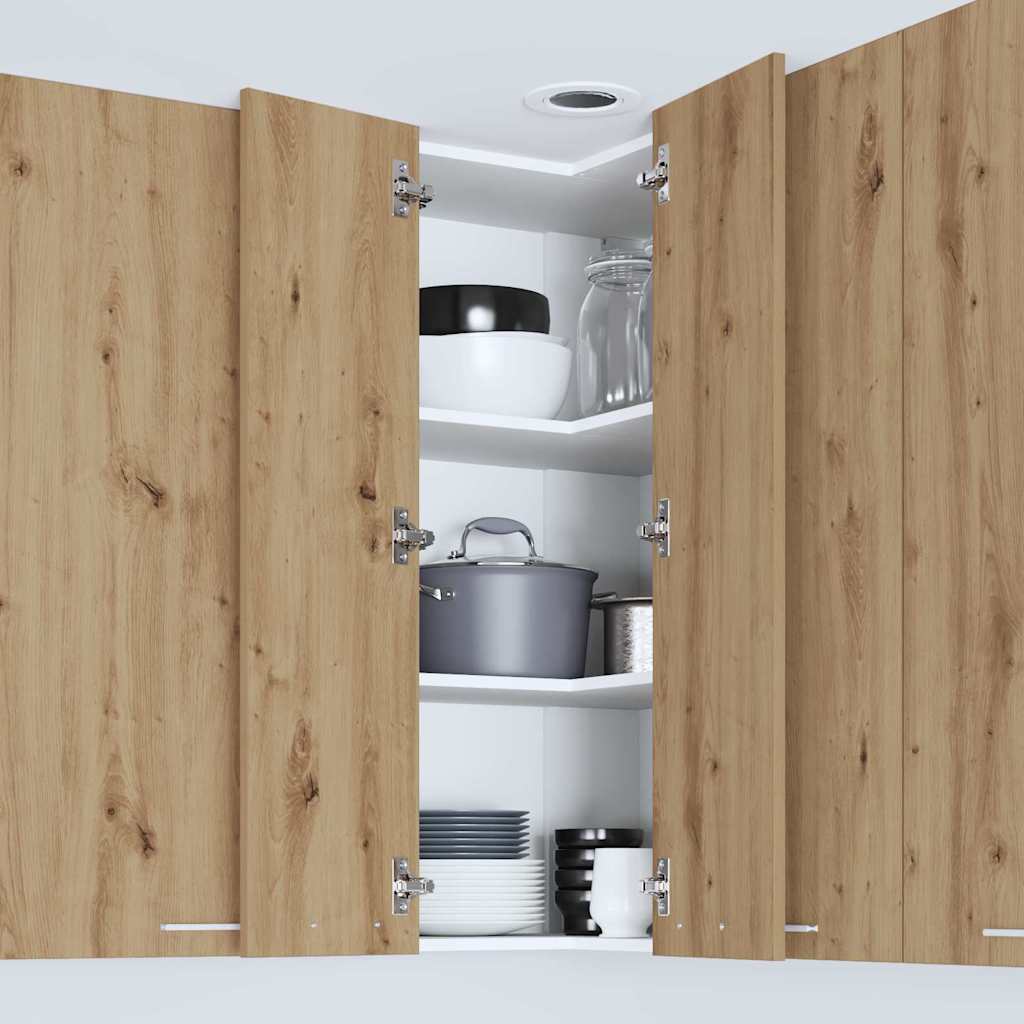 Hängeschrank Riga Artisan-Eiche und Weiß 57 x 57 x 100 cm