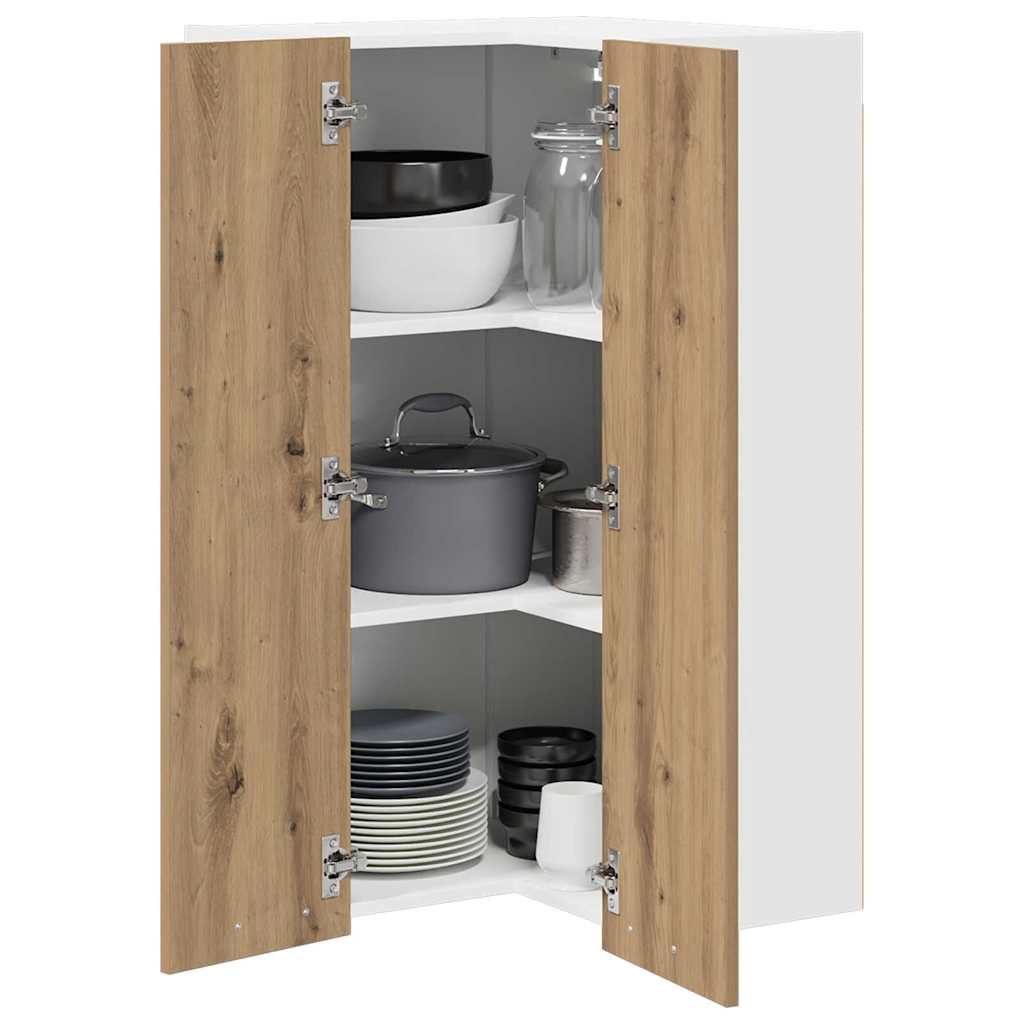 Hängeschrank Riga Artisan-Eiche und Weiß 57 x 57 x 100 cm