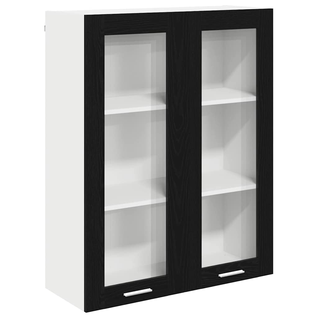 Hängeschrank mit Tür Riga Schwarz Eichen-Optik 80 x 31 x 100 cm