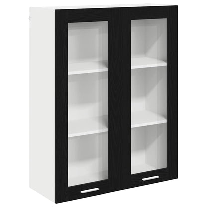 Hängeschrank mit Tür Riga Schwarz Eichen-Optik 80 x 31 x 100 cm