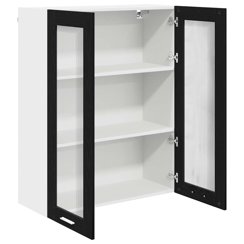 Hängeschrank mit Tür Riga Schwarz Eichen-Optik 80 x 31 x 100 cm