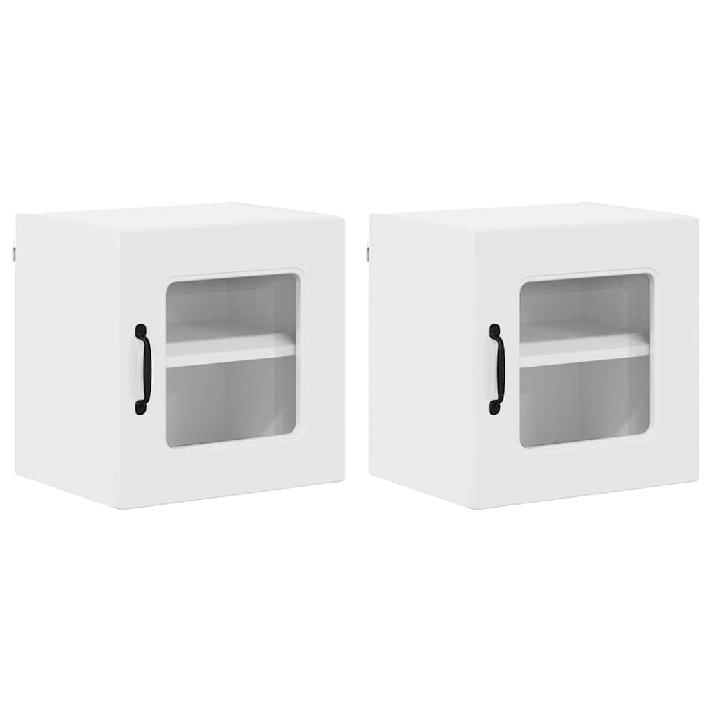 Küchenschrank mit Regal 2 pcs Hochglanz Weiß 40 x 31 x 40 cm