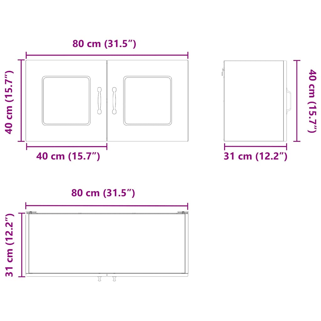Küchenschrank Sonoma-Eiche 80 x 31 x 40 cm Holzwerkstoff