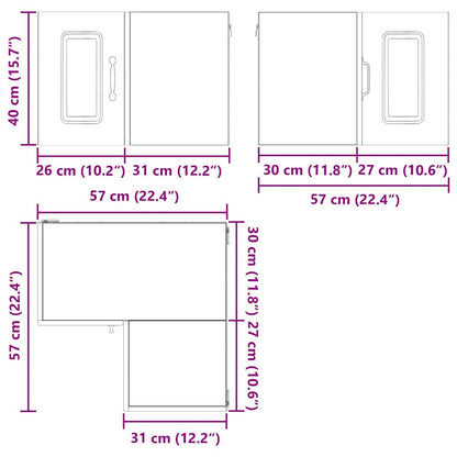 Küchenschrank Graues Sonoma 57 x 57 x 40 cm Holzwerkstoff