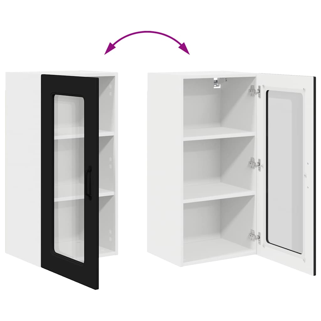 Küchenschrank mit Regal Schwarz 40 x 31 x 80 cm Holzwerkstoff