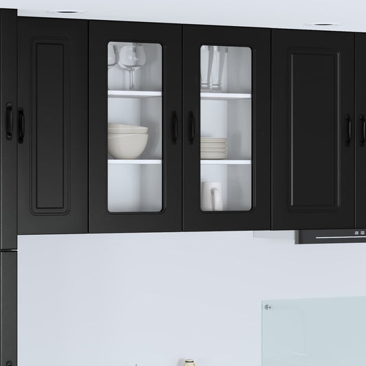 Küchenschrank 2 pcs Schwarz 40 x 31 x 80 cm Holzwerkstoff