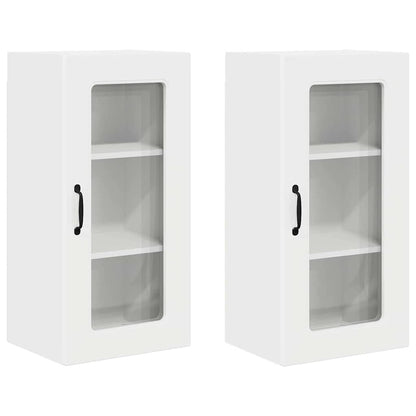 Küchenschrank mit Regal 2 pcs Hochglanz Weiß 40 x 31 x 80 cm