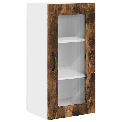 Küchenschrank mit Regal 2 pcs Geräucherte Eiche 40 x 31 x 80 cm