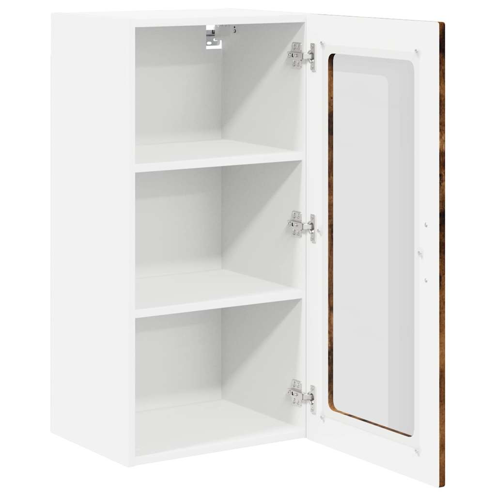 Küchenschrank mit Regal 2 pcs Geräucherte Eiche 40 x 31 x 80 cm