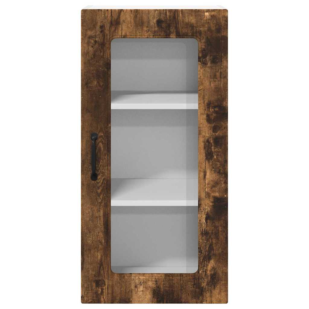 Küchenschrank mit Regal 2 pcs Geräucherte Eiche 40 x 31 x 80 cm