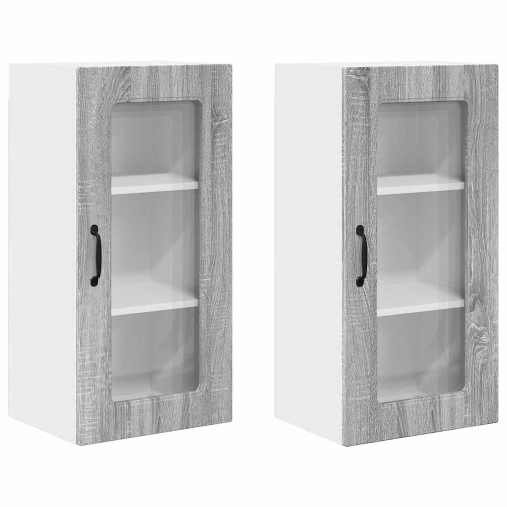 Küchenschrank 2 pcs Graues Sonoma 40 x 31 x 80 cm Holzwerkstoff