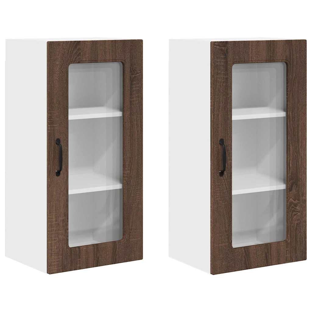 Küchenschrank 2 pcs Braun Eichen-Optik 40 x 31 x 80 cm