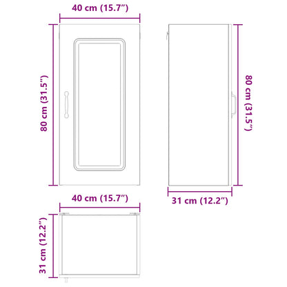Küchenschrank mit Regal Weiß 40 x 31 x 80 cm Holzwerkstoff