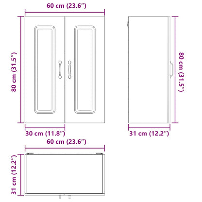 Küchenschrank Braun Eichen-Optik 60 x 31 x 80 cm Holzwerkstoff