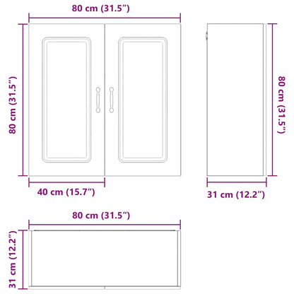 Küchenschrank Hochglanz Weiß 80 x 31 x 80 cm Holzwerkstoff