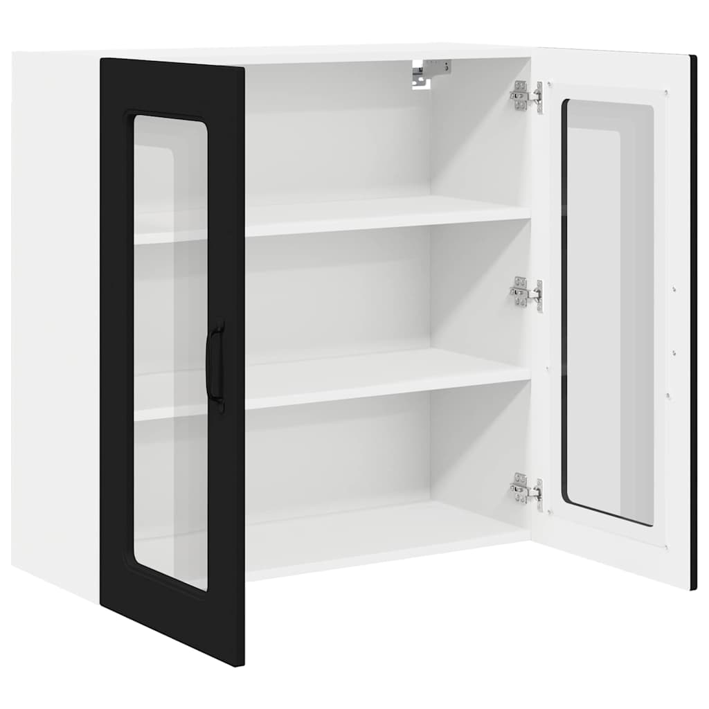 Küchenschrank mit Regal Schwarz 80 x 31 x 80 cm Holzwerkstoff