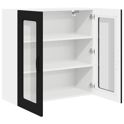 Küchenschrank mit Regal Schwarz 80 x 31 x 80 cm Holzwerkstoff