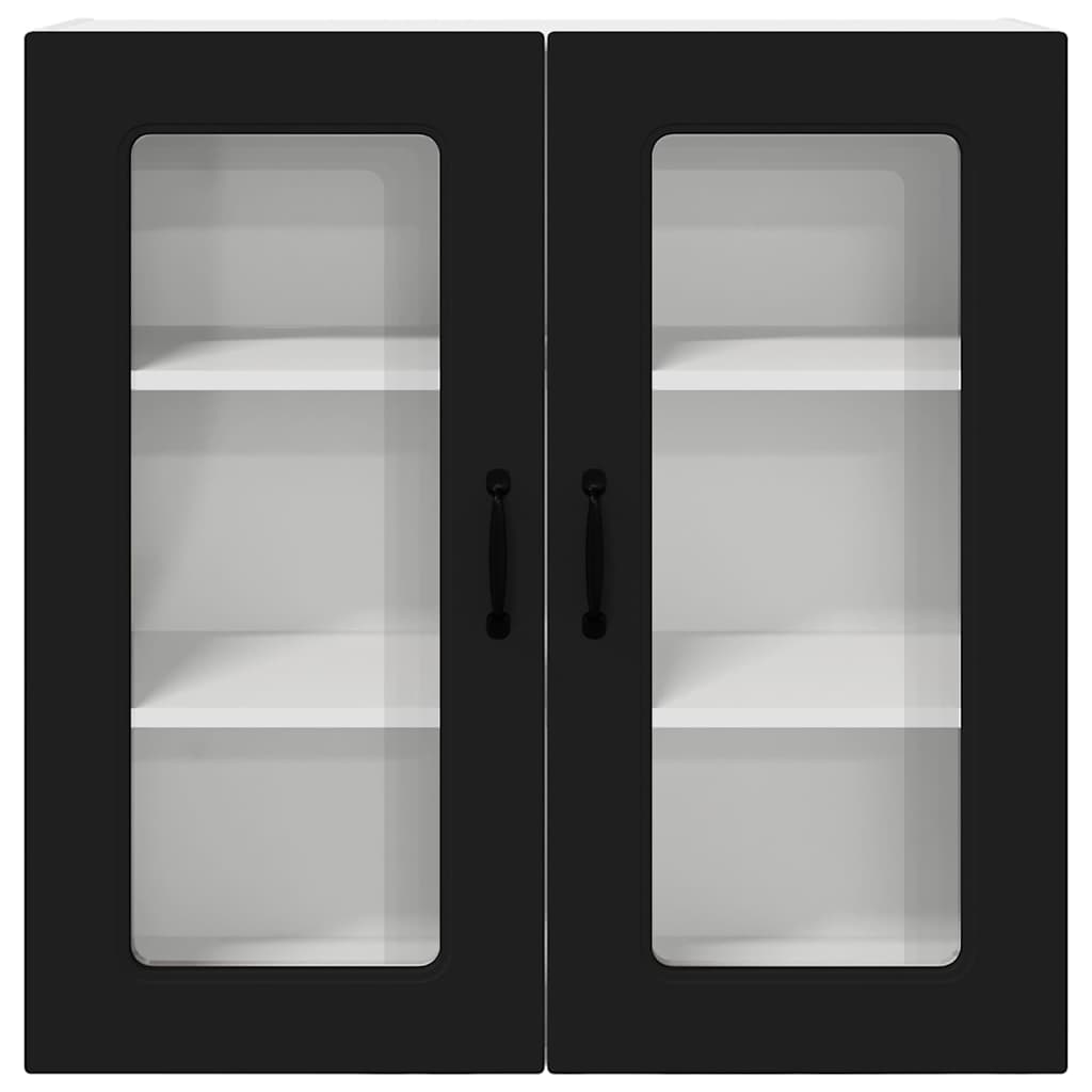 Küchenschrank mit Regal Schwarz 80 x 31 x 80 cm Holzwerkstoff