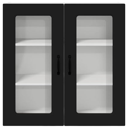 Küchenschrank mit Regal Schwarz 80 x 31 x 80 cm Holzwerkstoff