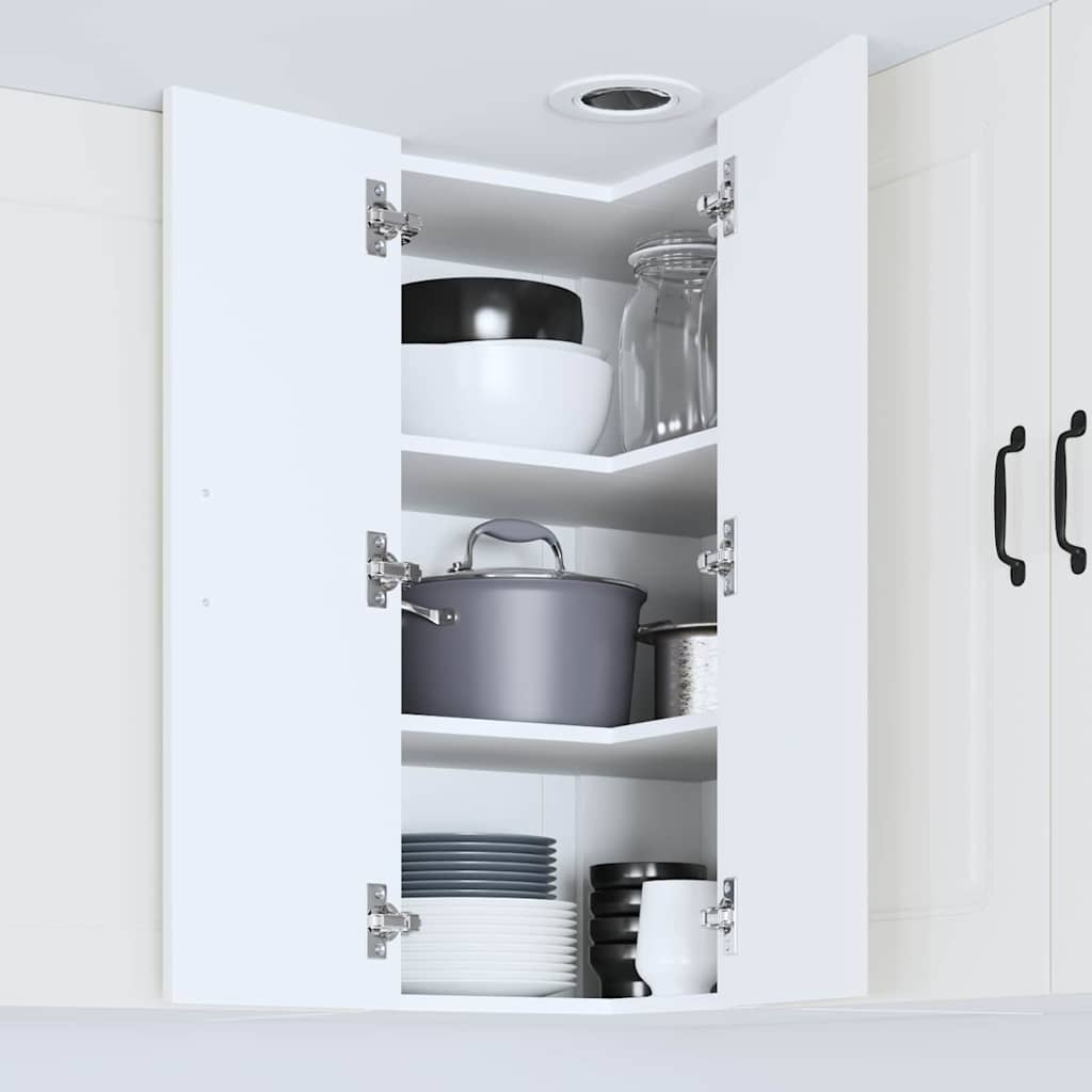 Küchenschrank mit Regal Weiß 57 x 57 x 80 cm Holzwerkstoff