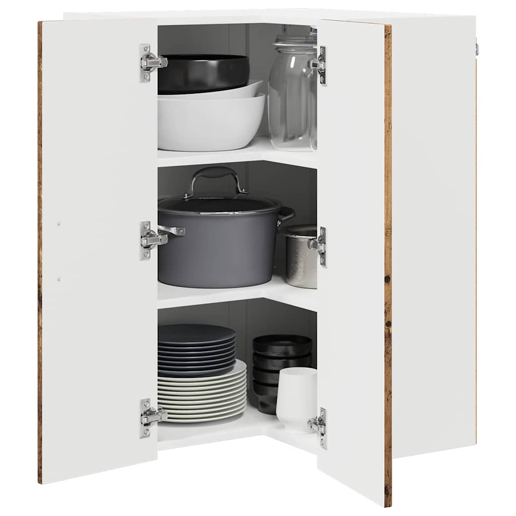 Küchenschrank mit Regal Altholz 57 x 57 x 80 cm Holzwerkstoff