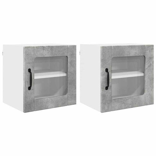 Küchenschrank 2 pcs Beton Grau 40 x 31 x 40 cm Holzwerkstoff