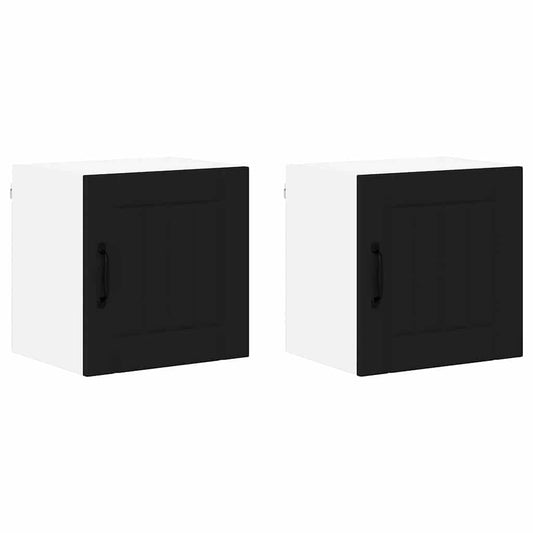 Küchenschrank 2 pcs Schwarz 40 x 31 x 40 cm Holzwerkstoff