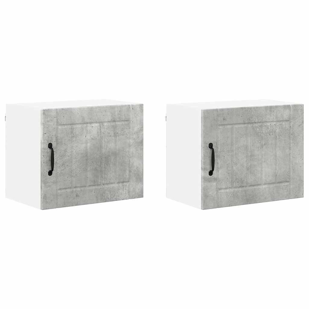 Küchenschrank 2 pcs Beton Grau 50 x 31 x 40 cm Holzwerkstoff