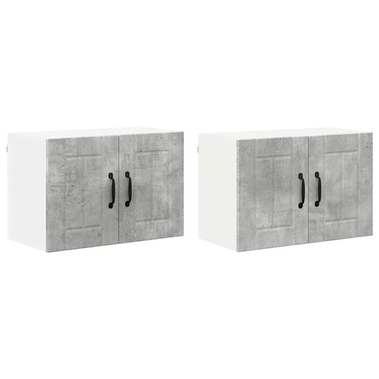 Küchenwandschränke mit Tür 2 pcs Beton Grau 60 x 31 x 40 cm