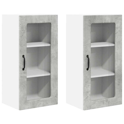 Küchenschrank 2 pcs Beton Grau 40 x 31 x 80 cm Holzwerkstoff