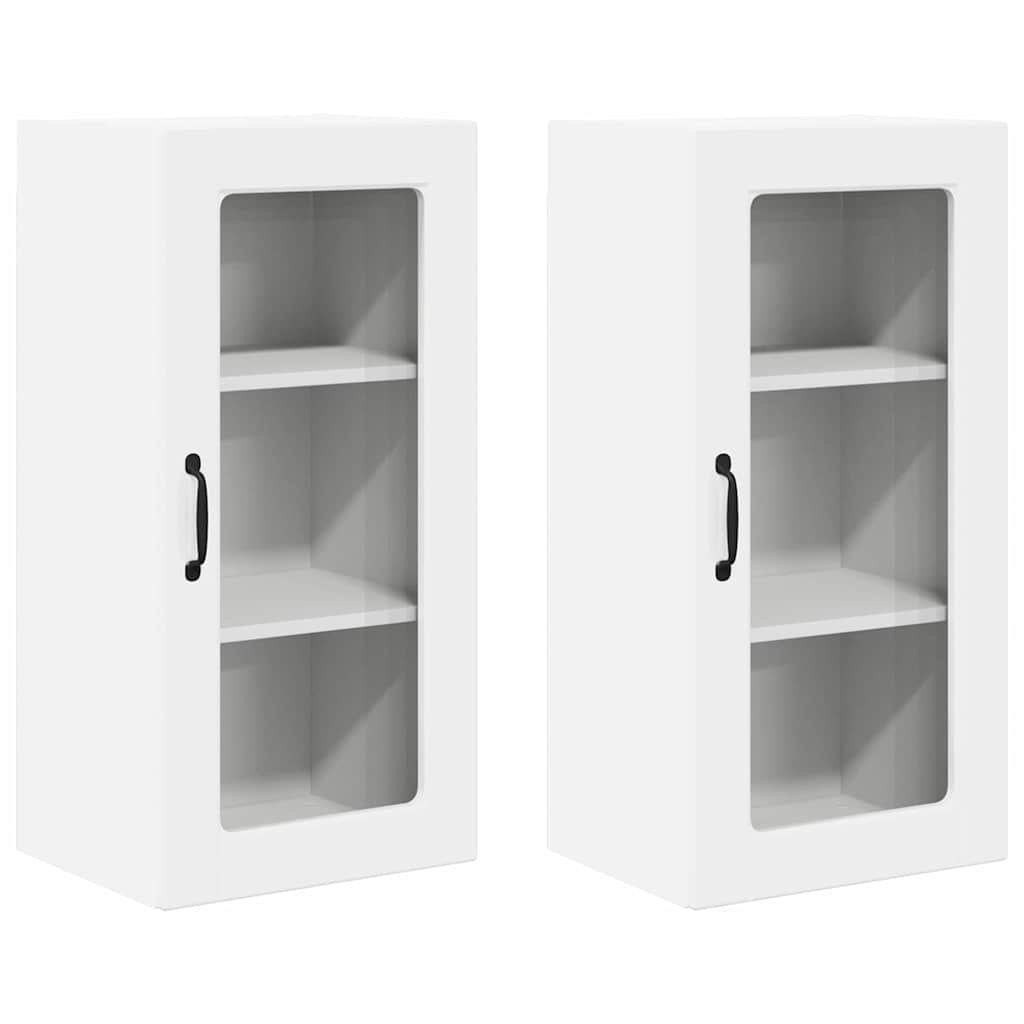 Küchenschrank 2 pcs Hochglanz Weiß 40 x 31 x 80 cm