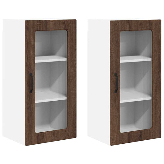 Küchenschrank 2 pcs Braun Eichen-Optik 40 x 31 x 80 cm