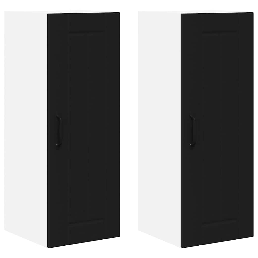 Küchenschrank 2 pcs Schwarz 30 x 31 x 80 cm Holzwerkstoff