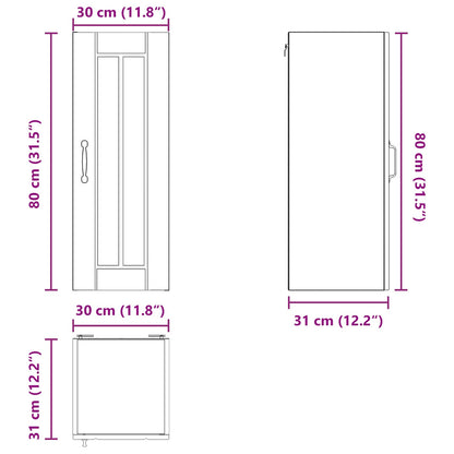 Küchenschrank 2 pcs Braun Eichen-Optik 30 x 31 x 80 cm