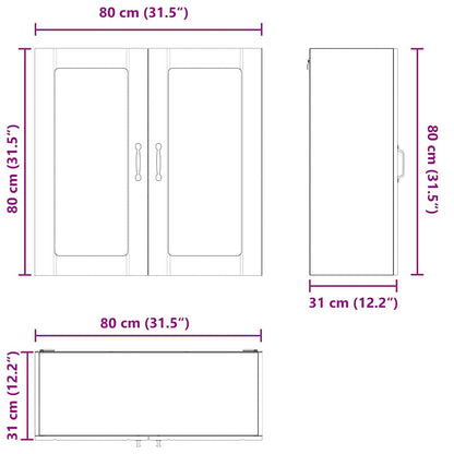 Küchenschrank Braun Eichen-Optik 80 x 31 x 80 cm Holzwerkstoff