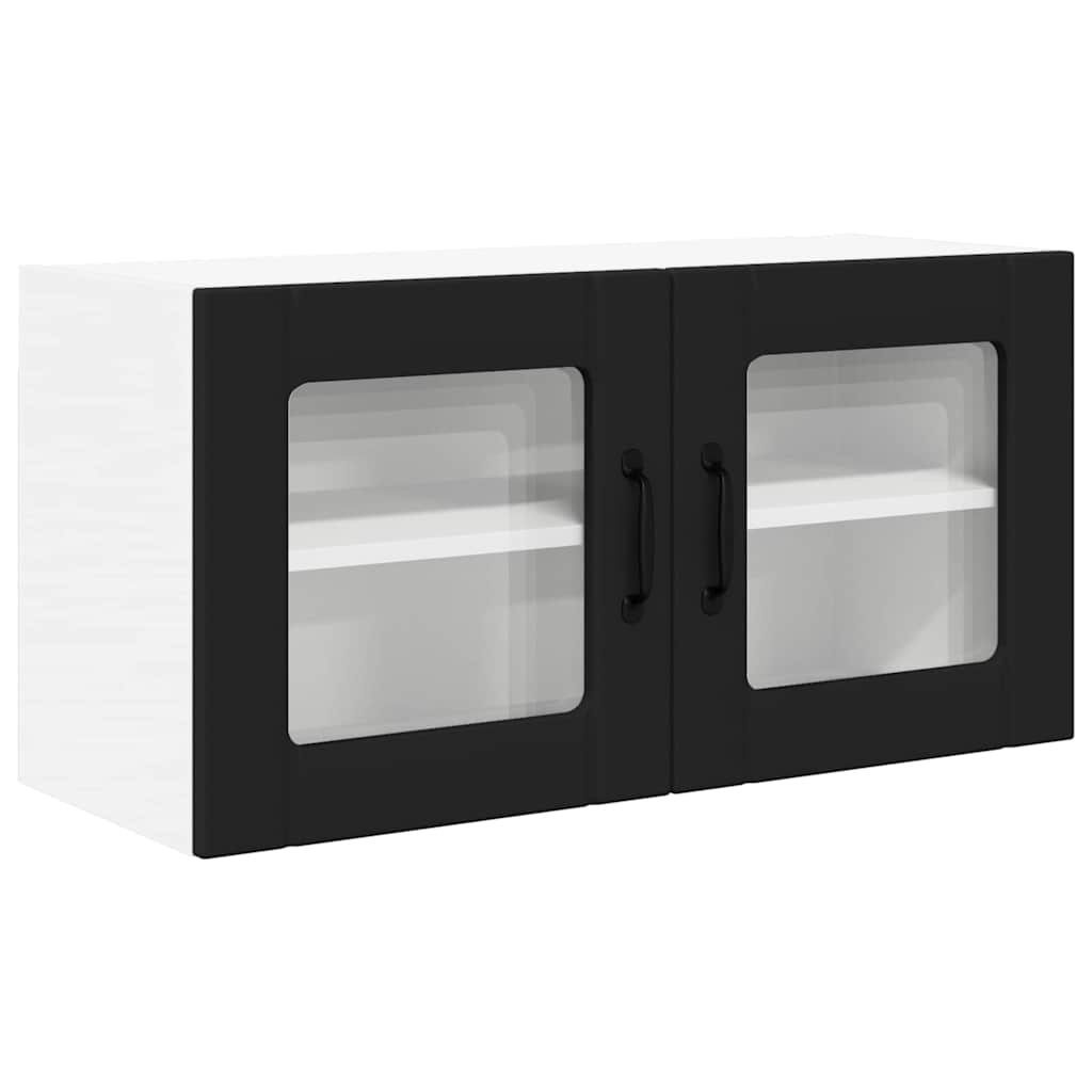 Küchenschrank mit Regal Schwarz 80 x 31 x 40 cm Holzwerkstoff