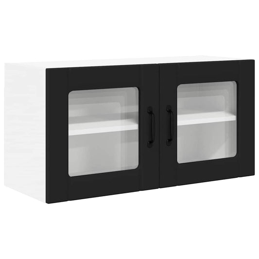 Küchenschrank mit Regal Schwarz 80 x 31 x 40 cm Holzwerkstoff