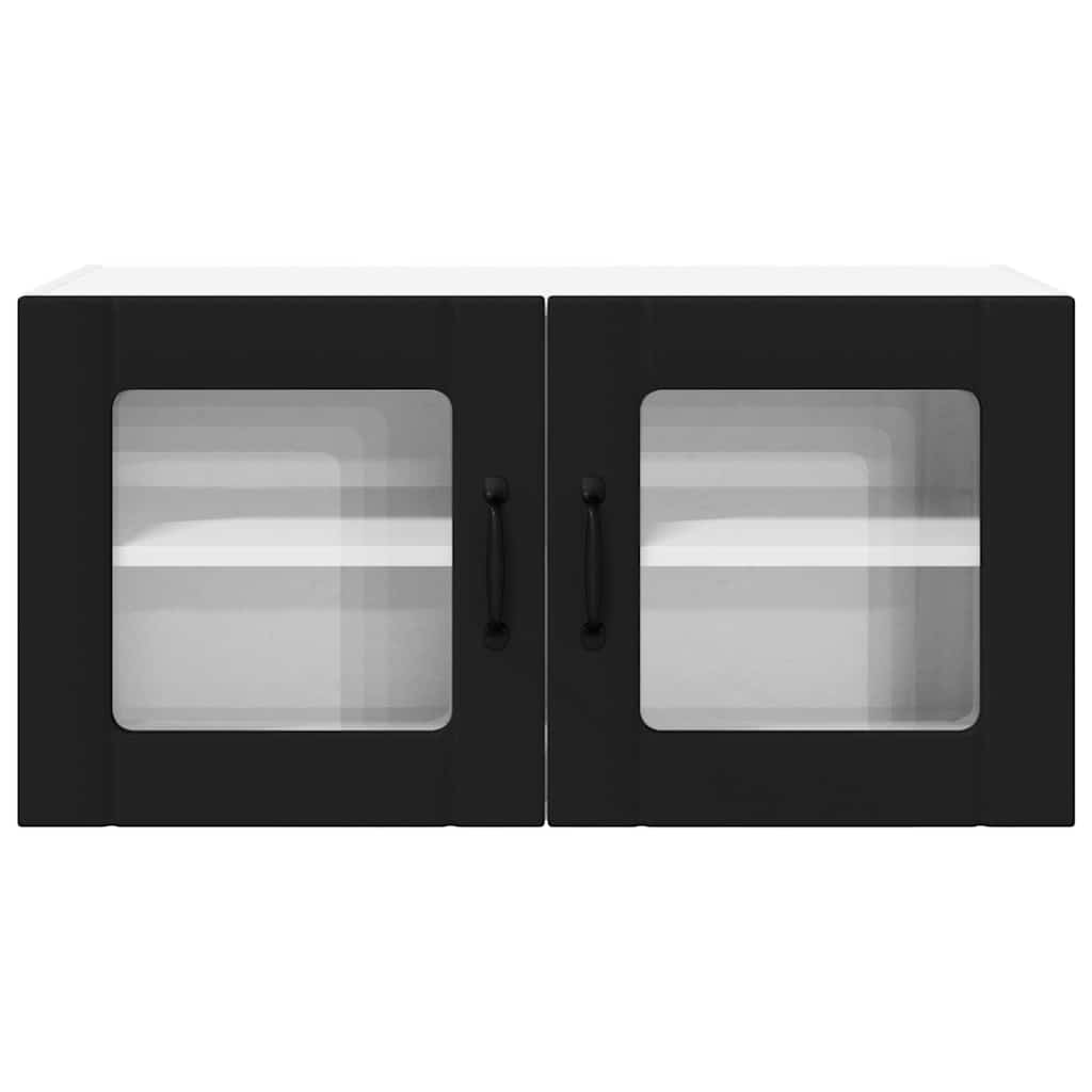 Küchenschrank mit Regal Schwarz 80 x 31 x 40 cm Holzwerkstoff