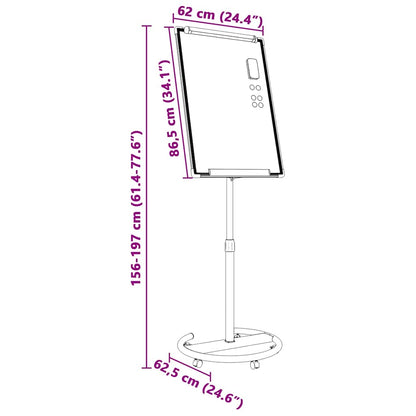 Magnetische Weißwandtafel Weiß und Schwarz 62 x 62 x 195 cm EPS